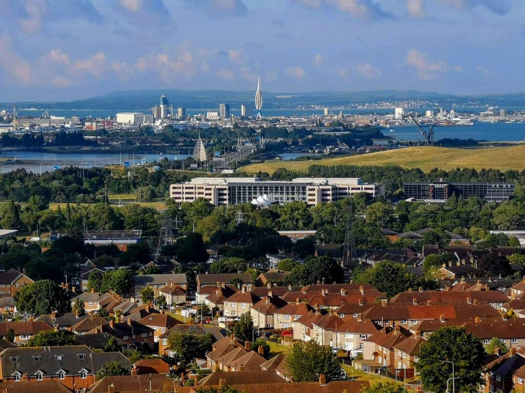 Stunning views overlooking Portsmouth and the Isle of Wight